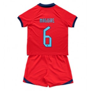 England Harry Maguire #6 kläder Barn VM 2022 Bortatröja Kortärmad (+ korta byxor)